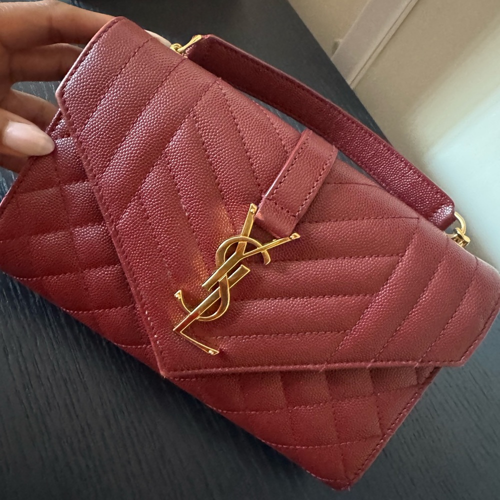 Yves Saint Laurent Red Quilted Clutch